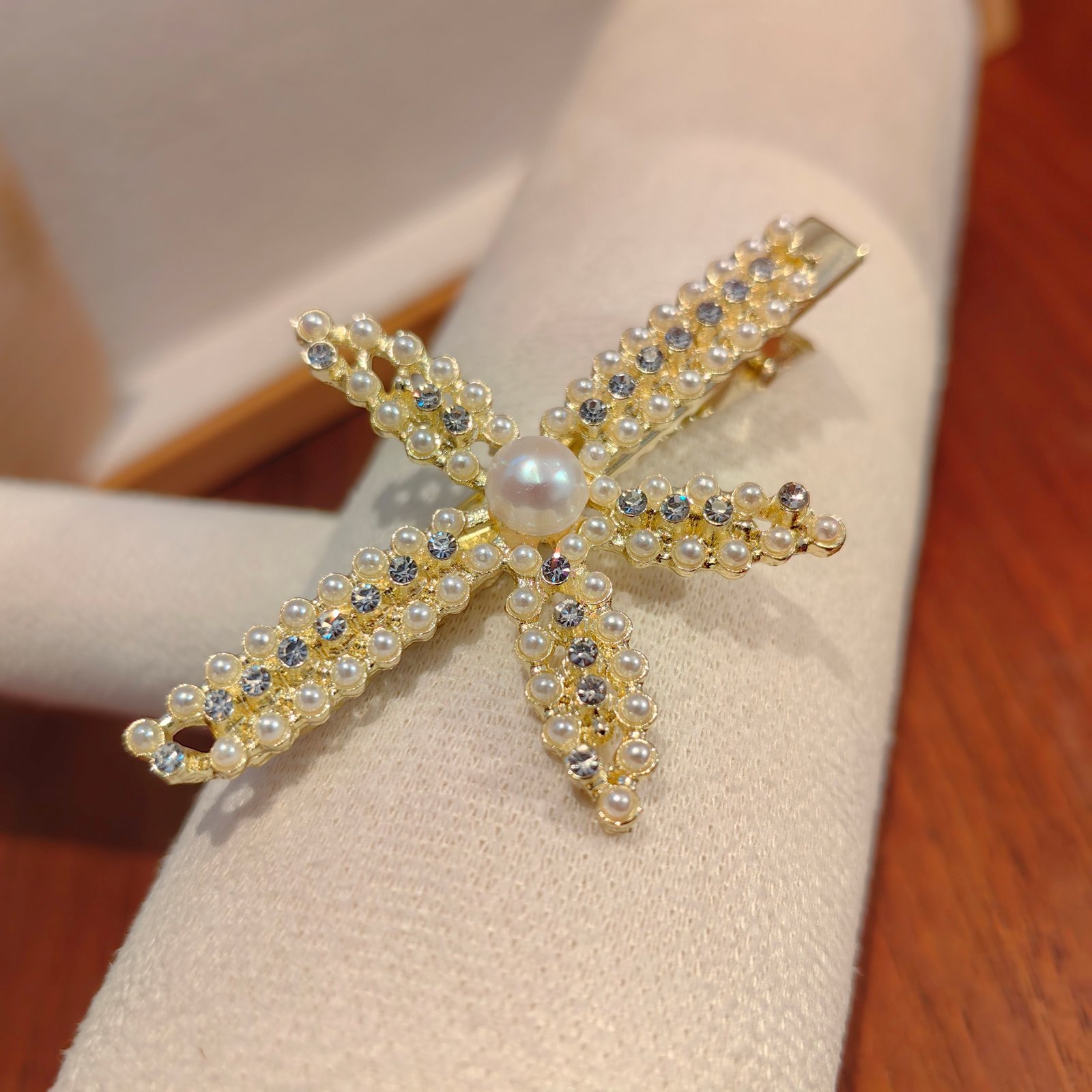 [EN] Big Starfish Pearl Hair Clip[CN] 大海星珍珠发夹