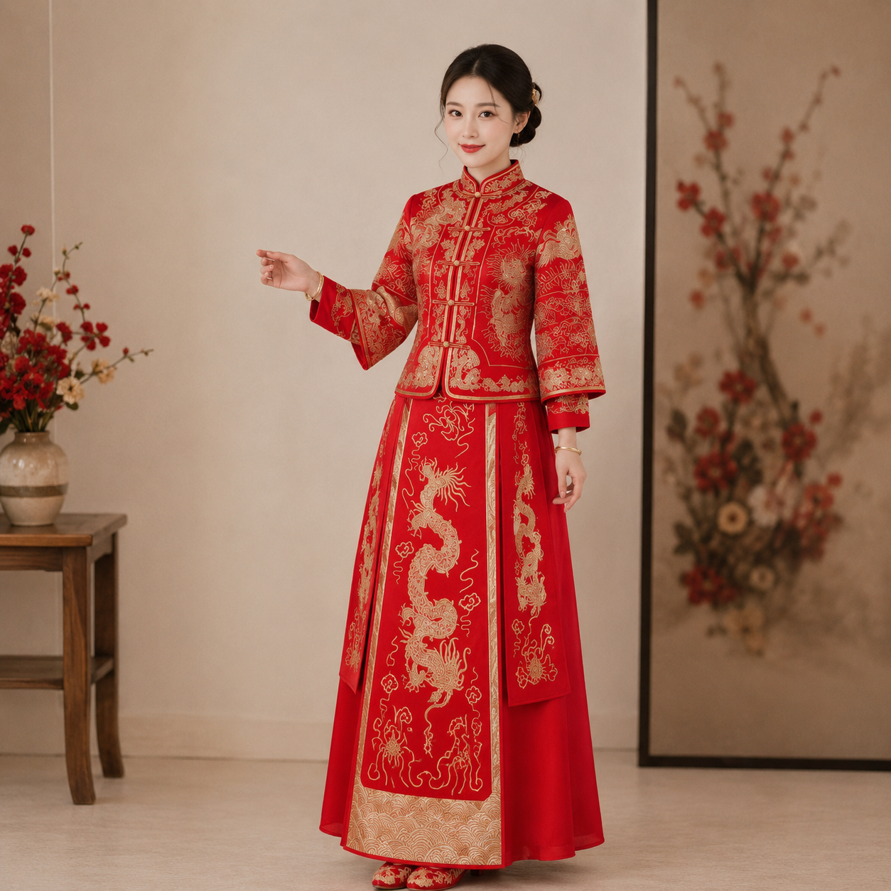 [EN] Traditional Chinese Dragon &amp;amp;amp;amp;amp; Phoenix Qun Kwa and Xiuhe Fu[CN] 传统中式龙凤褂秀禾服